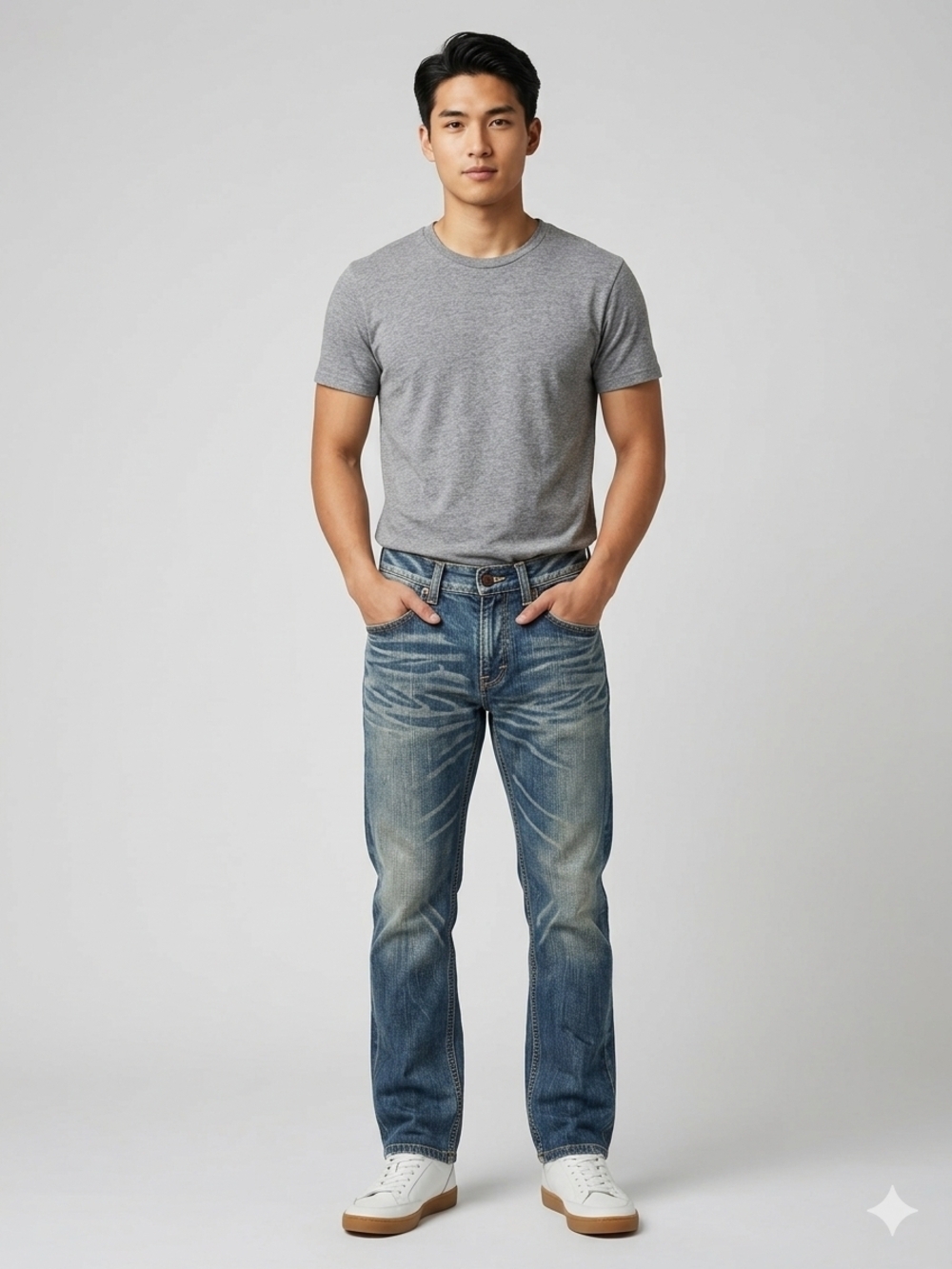 Edwin 503 Blue Trip Distressed Straight Leg Jeans Size 31